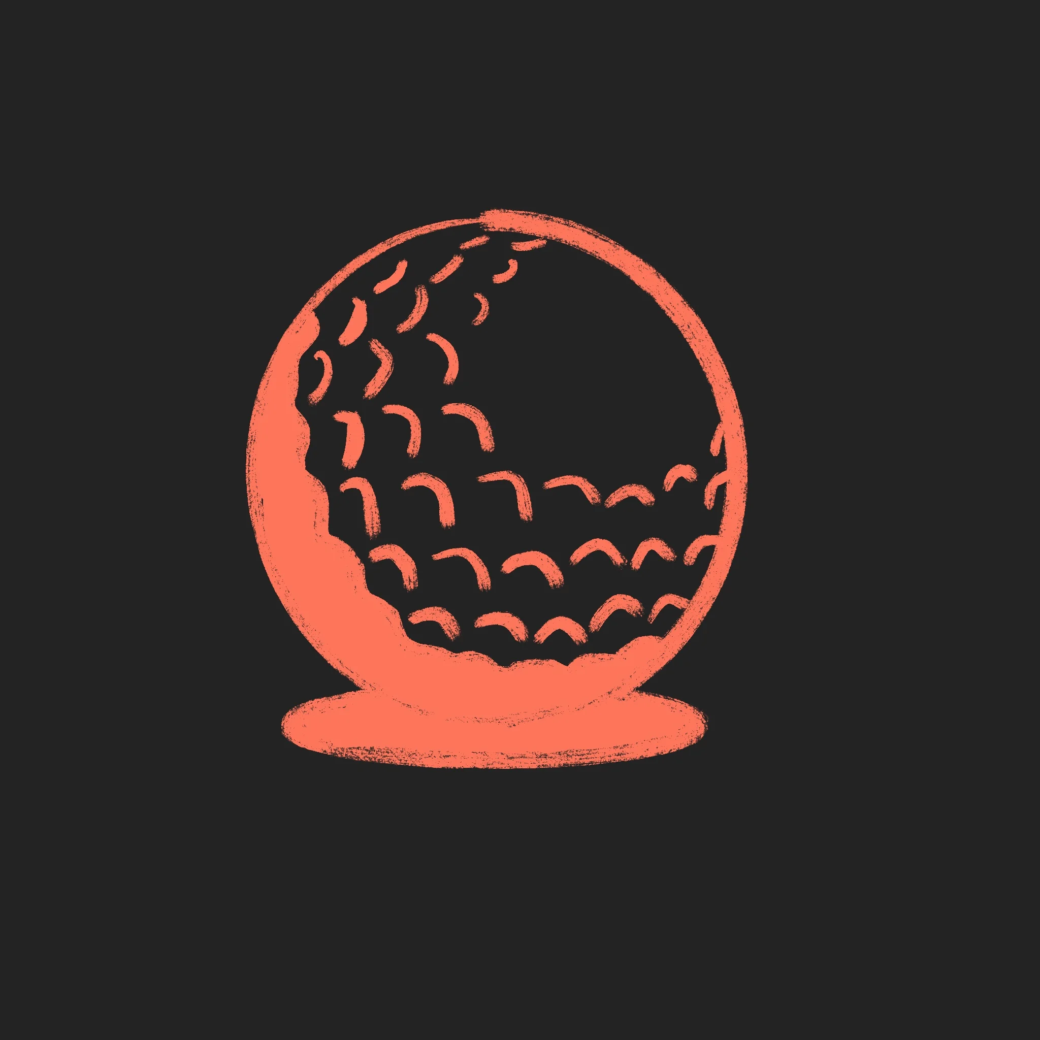 Golf ball, mental discipline parallel to Tejj's design practice