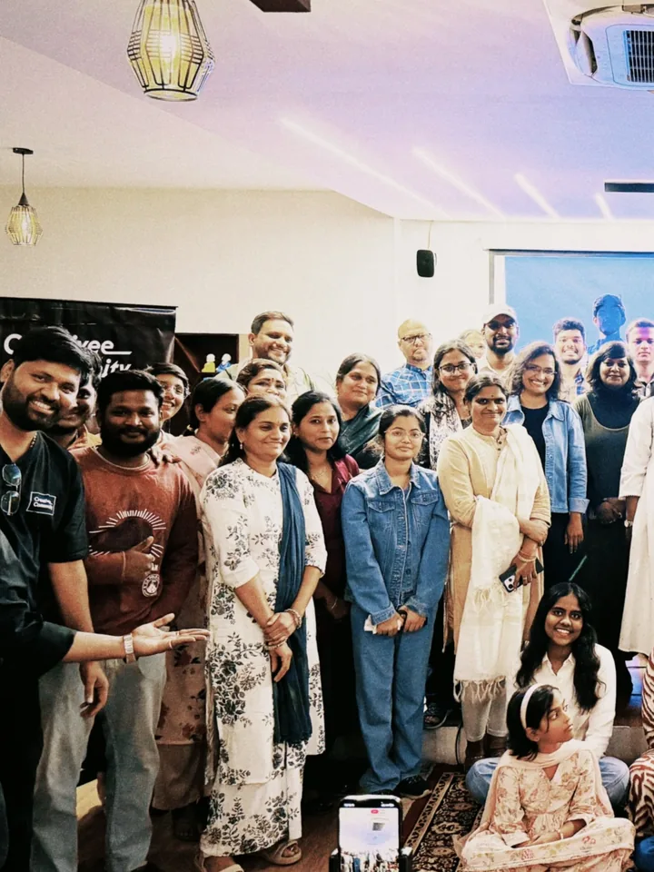 Tejj with the Creativee design community he founded