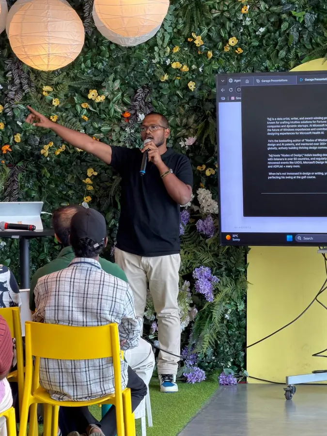 Tejj speaking on the future of design at Manifest IKEA Hyderabad